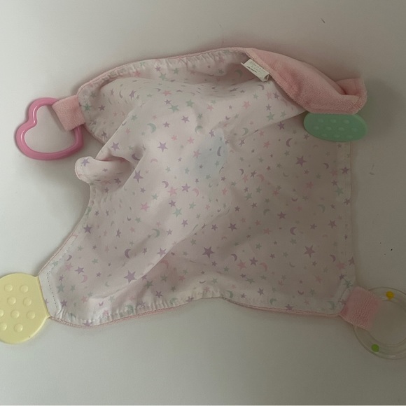 Modern Baby Plush Pink Unicorn Lovey Teether Blanket - Picture 4 of 7